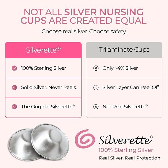 Silverette Nursing Cups, Postpartum Essentials, The Real, Large Silver