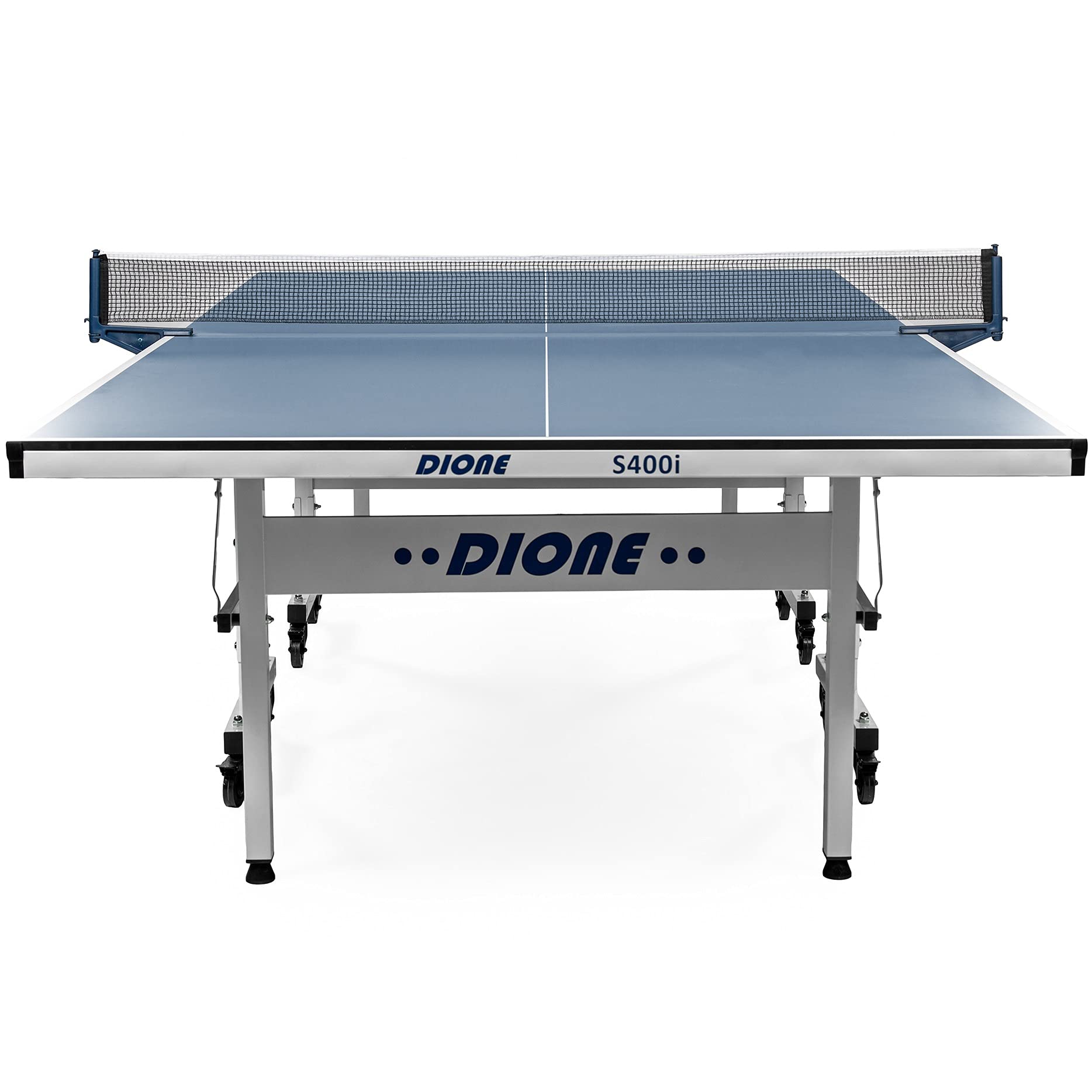 Dione Tischtennisplatte School Sport 400 kompakt Indoor Blau TT-Platte rollbarer und klappbar Tischtennistisch - 10 Minuten Installation - 70KG