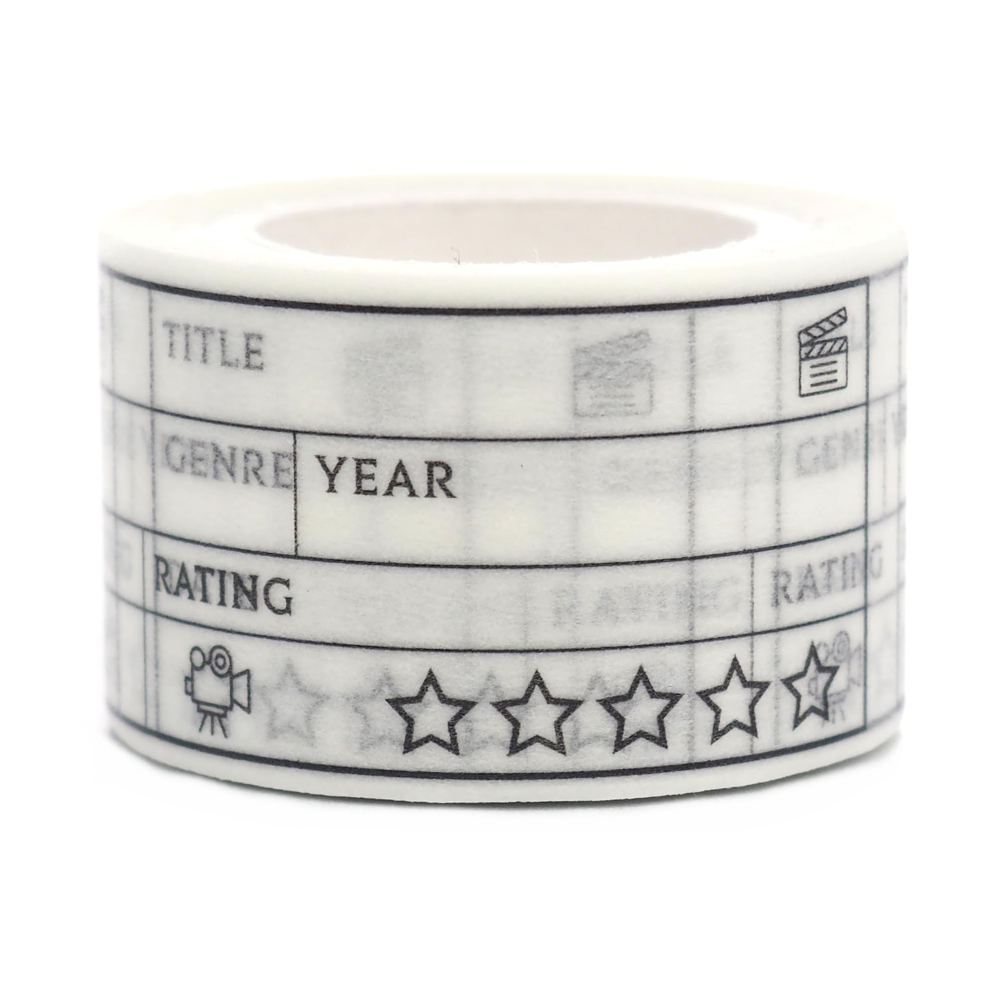Japanese 5 Star Movie Rating Tracker Writable Washi Tape / 25mm x 10M / 125 Stickers