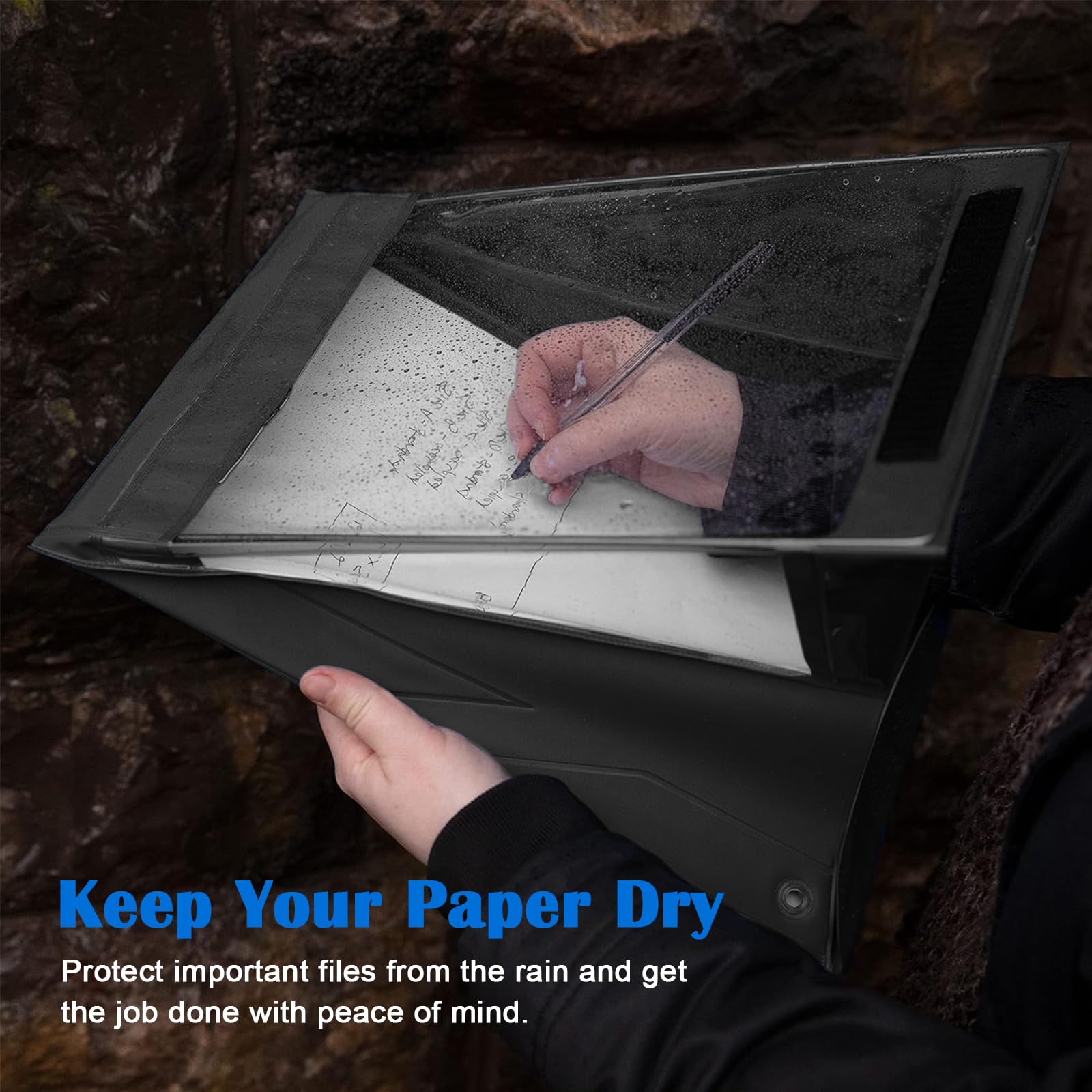 XHDA Waterproof Clipboard A4, Outdoor Waterproof Clipboard with Transparent PVC Screen to Protect Documents from Rain - Image 4
