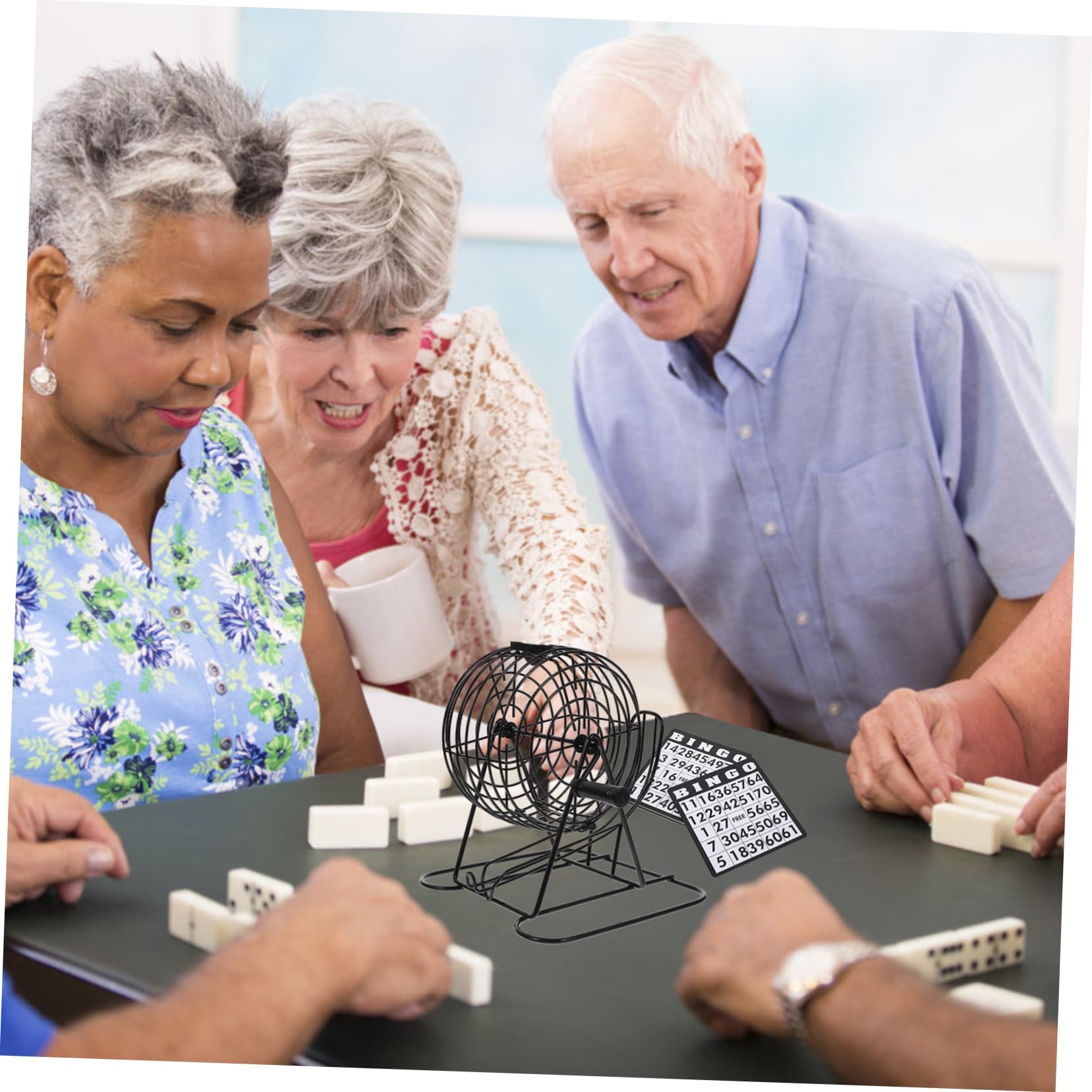 KOMBIUDA Máquinas de Bingo de Lotería Portátil Jaula de Accesorio para Fiestas Juguete de Mesa para Divertir Eventos Sociales