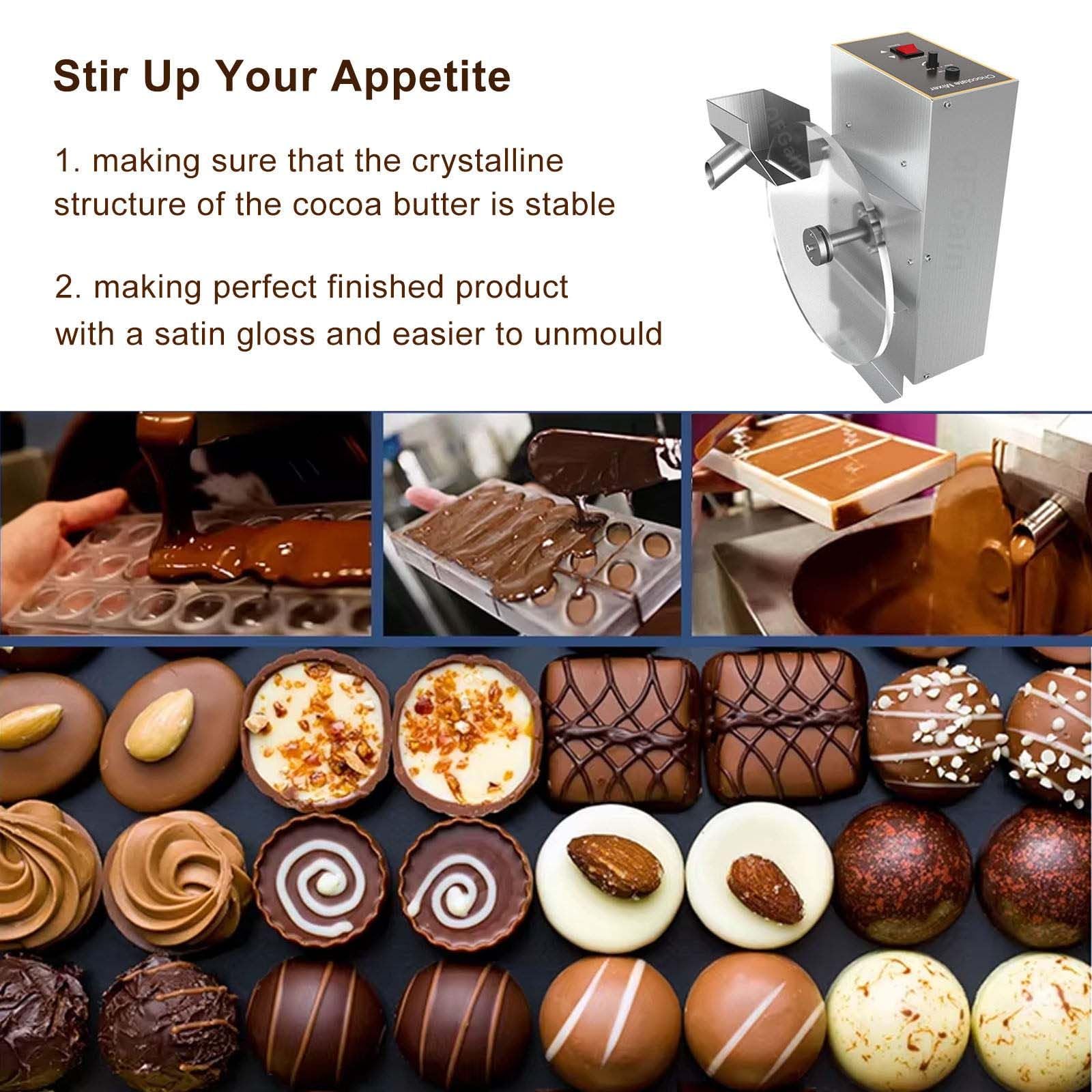 Pentola di temperaggio per colata di Fusione con Ruota di Cioccolato, riscaldatore Elettrico per Cioccolato da 1000 W -, Macchina per Riscaldamento con Isolamento Termico,