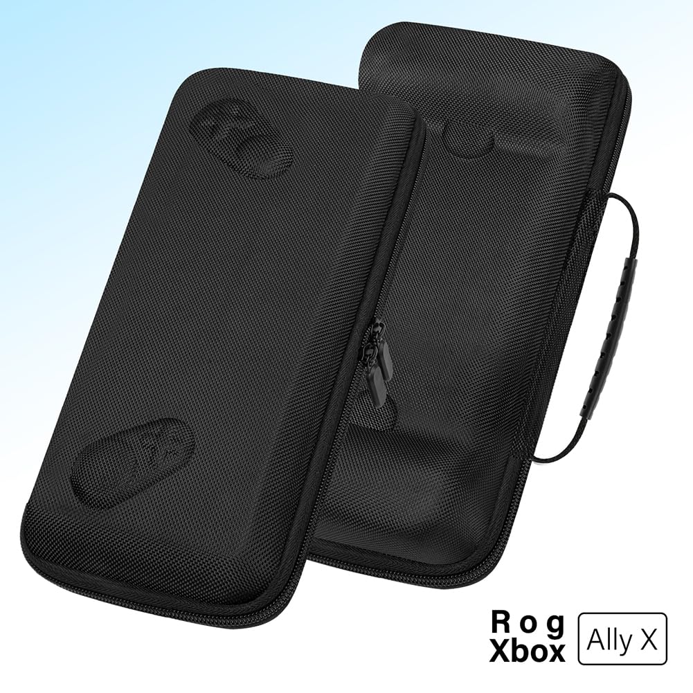 Lokyoyo Funda de transporte compatible con ASUS ROG Xbox Ally/Xbox Ally X 2025, con bolsillo de malla y soporte integrado para consola y accesorios