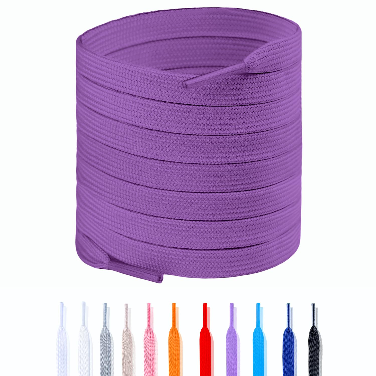 VGUBLG Shoelaces for Sneakers 1 Pair Athletic Shoelace Flat Shoe laces for Kids and Adults 27 Soild Colors in 24"-79"