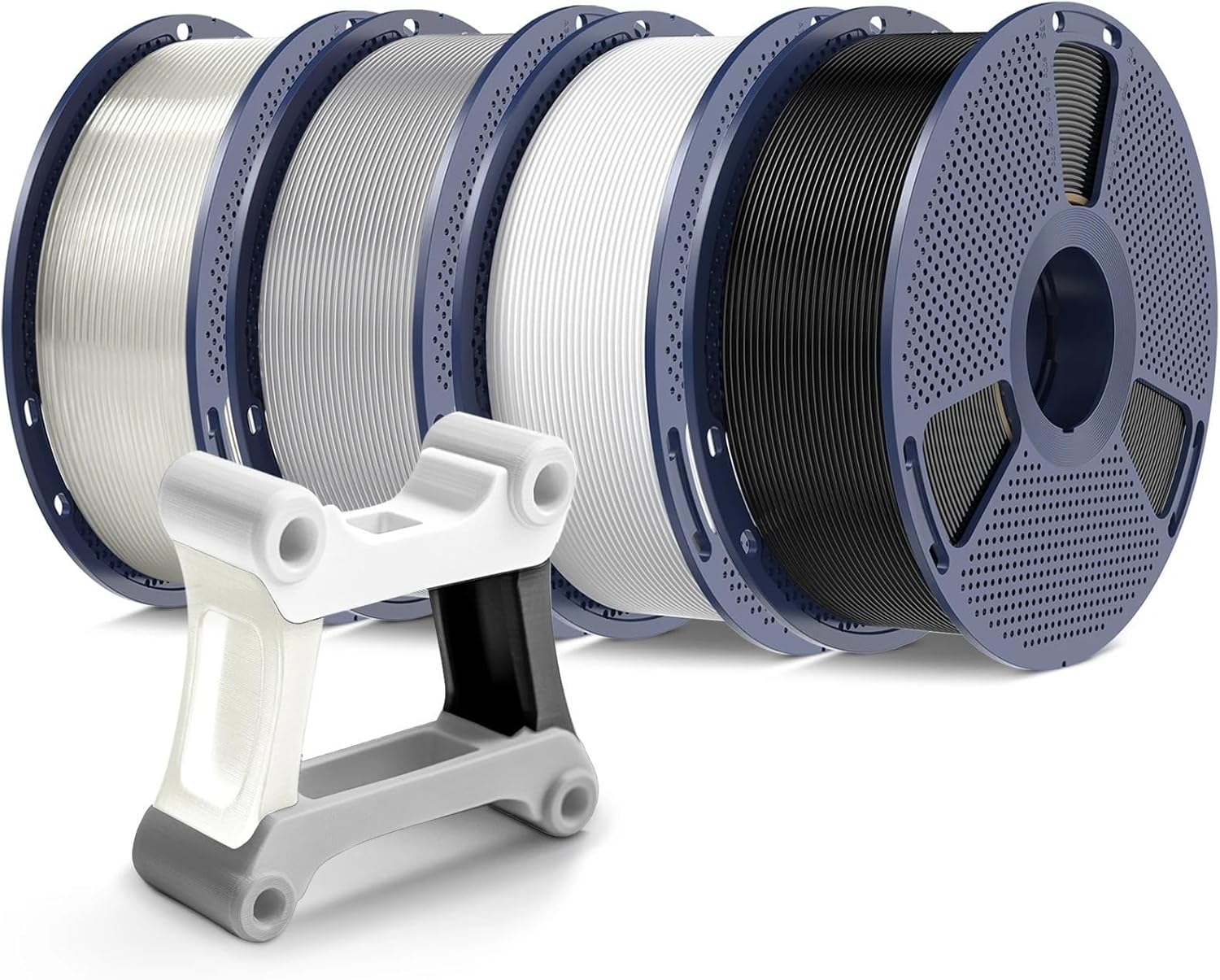 for Filament 3D Printer Filament 4 Rolls 1.75mm +/-0.02MM 3D Printing Filament Neatly Wound (PETG 1Red-1blue-2WT)