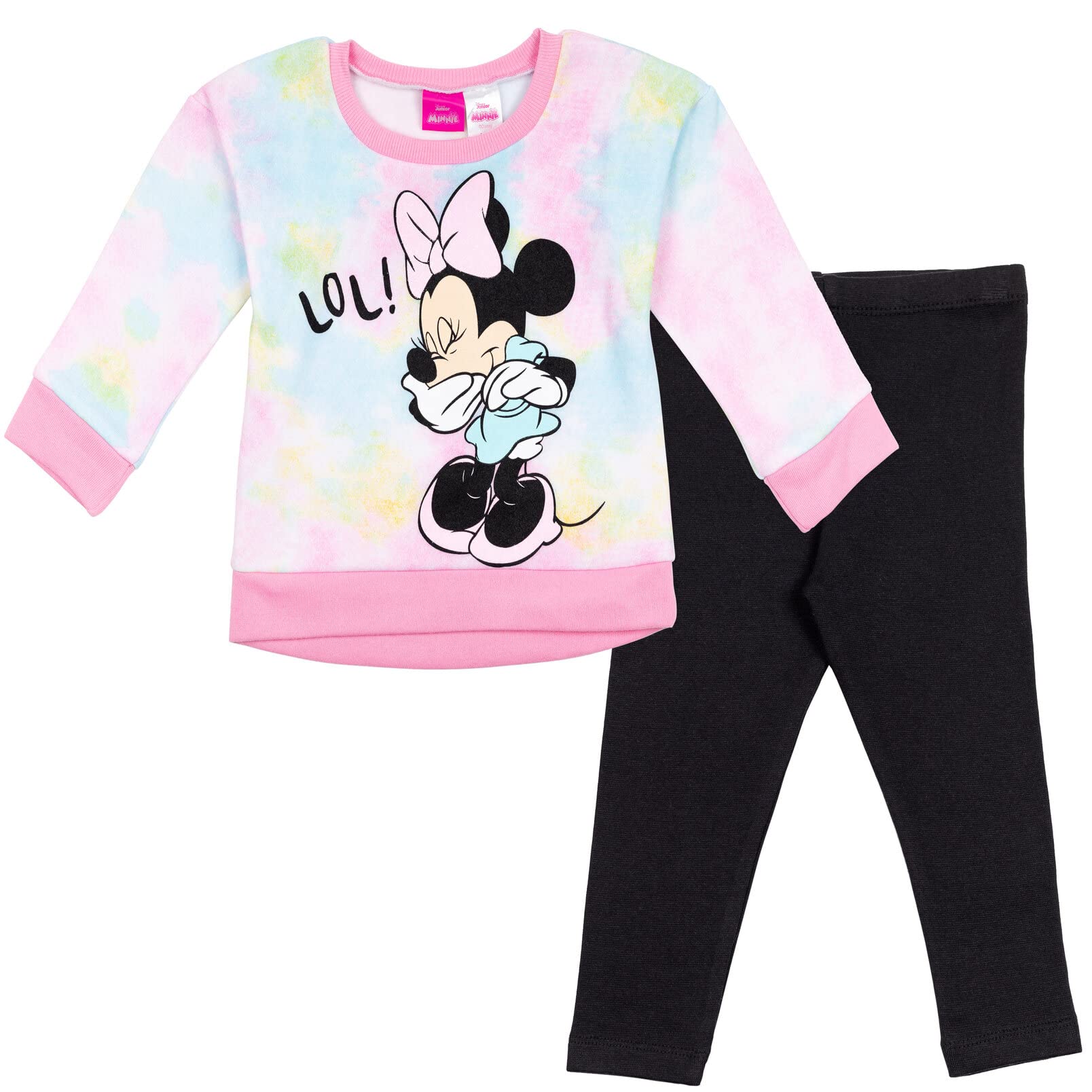 Disney Minnie Mouse Fleece Sweatshirt and Leggings Outfit Set Infant to Big Kid Sizes (12 Months - 14-16)