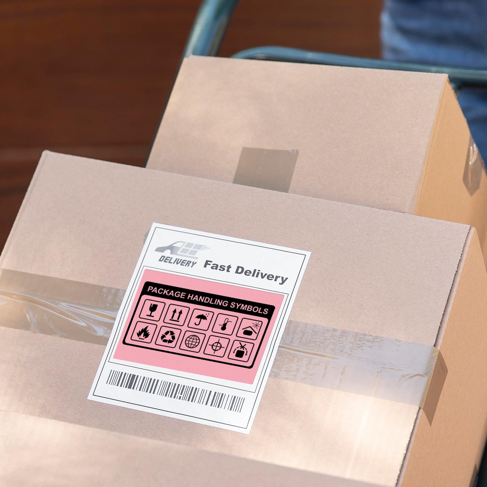 Pink Direct - Etichette termiche adesive in vinile, 15,2 x 10,2 cm, rettangolari, impermeabili, per stampante, etichette per spedizione con codice QR, indirizzi fai da te, ufficio, 250 pezzi