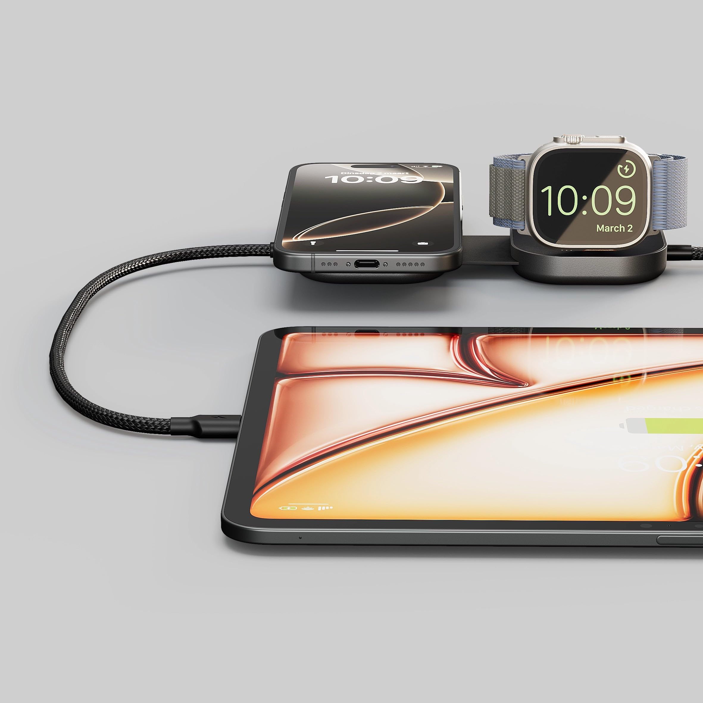 Zens Wireless Charging Cable Pro 3, Cavo di Ricarica USB-C a USB-C da 1.5 m, MagSafe e Qi2 15W, Compatibile con iPhone Air/17/16/15/14/13/12, AirPods e Apple Watch, Nero