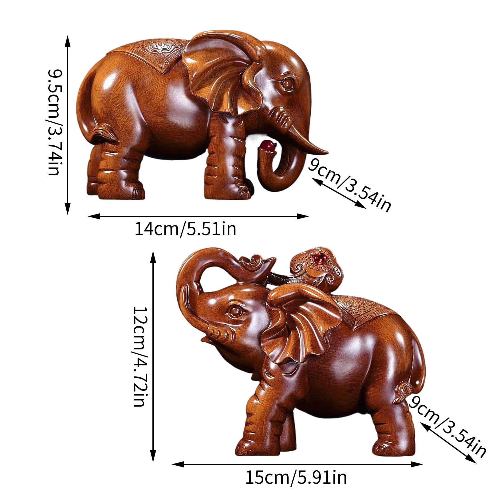 Estatua Elefante De Madera Decoración Rústica Artesanal Para El Hogar