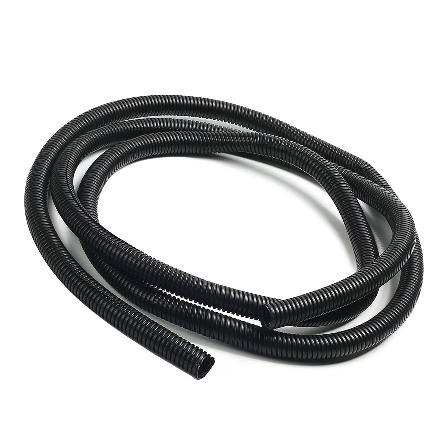 Aicosineg Cable Sleeves 9.84FT 0.67In Electrical Conduit Split Wire Loom Tubing Corrugated Tube Flexible Polyethylene Hose Cover for Home Outdoor Automotive Marine Wire Harness Wrap Cover Sleeve Black