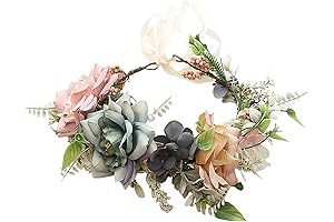 Women Flower Crown Girl Flower Headband Floral Headpiece Halo Wedding Party Photos