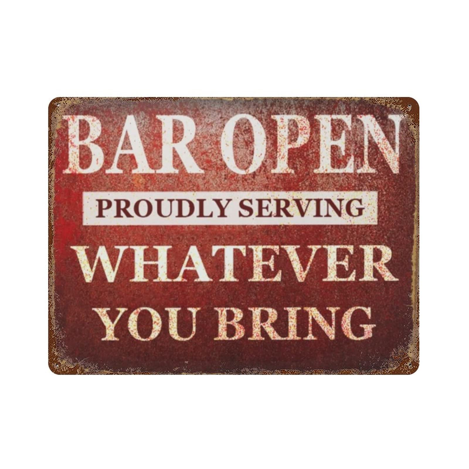 AOOEDM Bar Open Metal Sign for Home Coffee Garage Wall Decor Vintage Poster Bar Signs for Home Bar Retro Metal Tin Sign