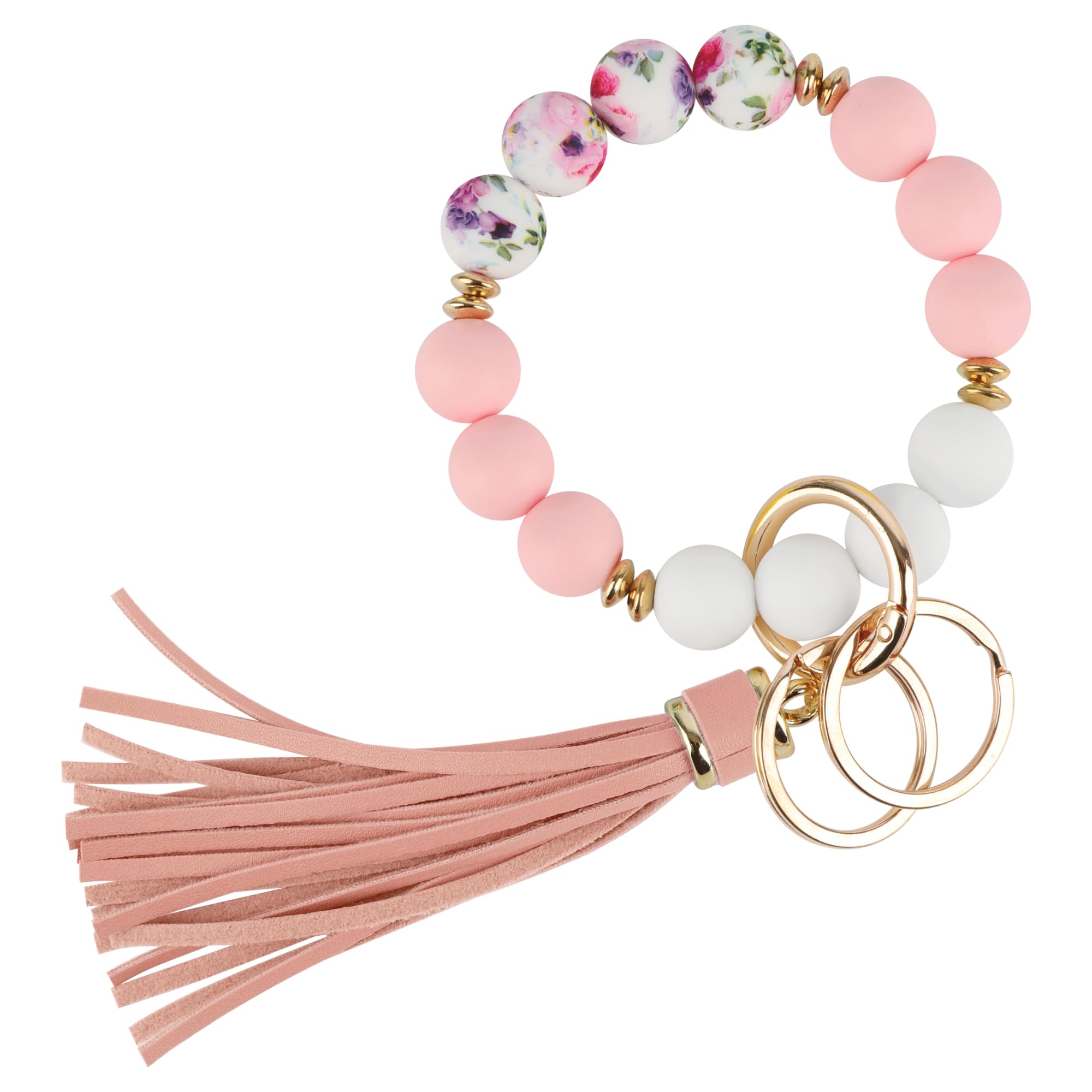 idooss Silicone Bracelet Keychain, Bracelet Keychain Wirstlet Portable House Car Key Ring Holder