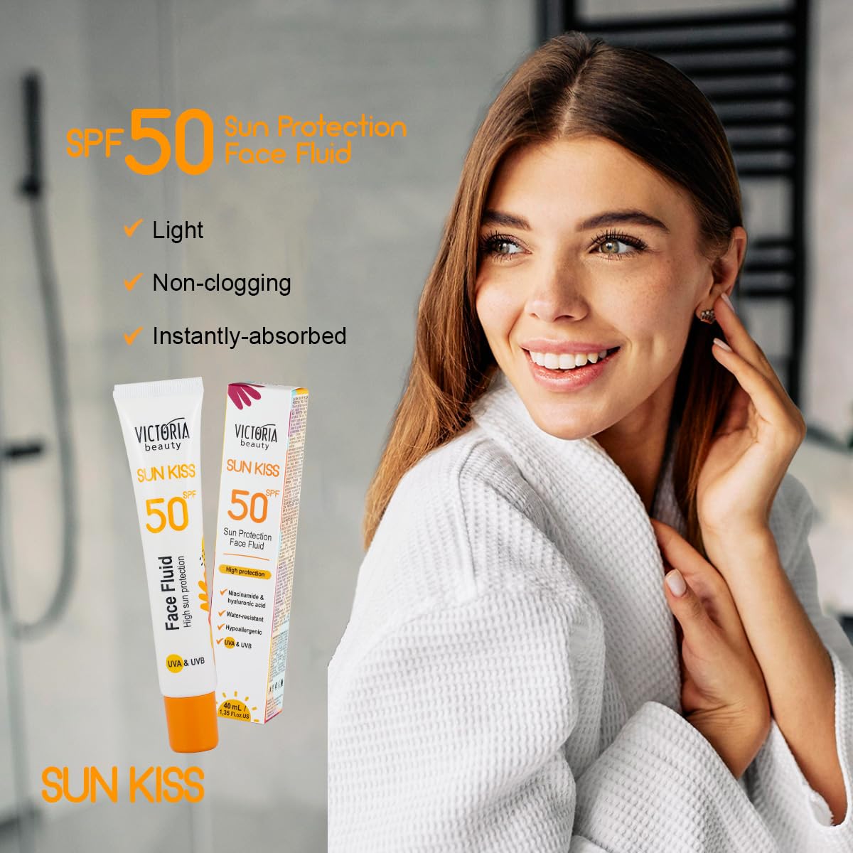 Victoria Beauty Sun Kiss SPF 50 Sunscreen for Face, Face Suncream and Facial Moisturiser with Niacinamide - Image 3