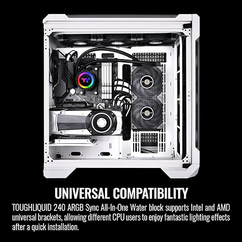 Miniatura 6 de Thermaltake TOUGHLIQUID 240 ARGB - Enfriador de CPU líquido todo en uno, AMD (AM5AM4)  Intel (LGA 17001200), radiador de alta eficiencia de 9.449in