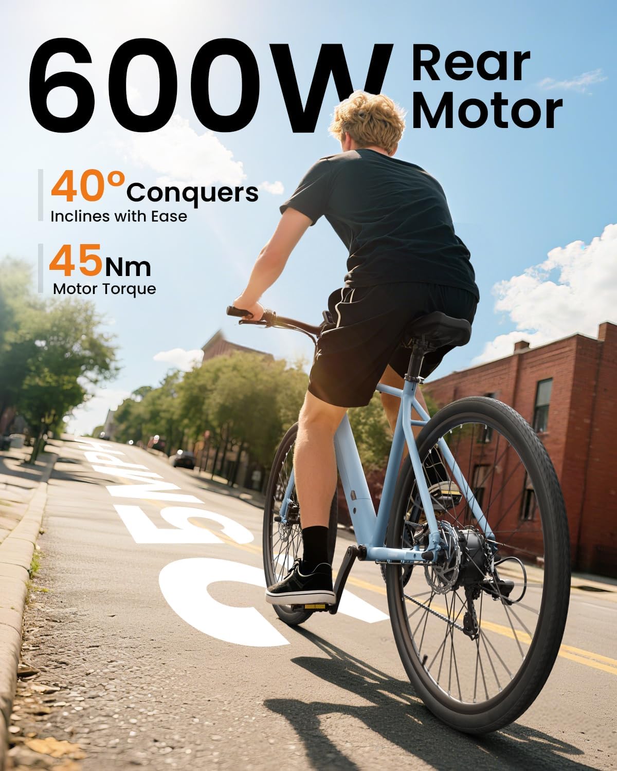 PUCKIPUPPY Electric Bike for Adults, 28" Electric Bicycle with 360Wh Energy Battery, 42lb Air-Light Aluminum Ebike with Torque Sensor, 600W 25MPH Peak E Bike, 7 Speed, 45Nm, Leather seat