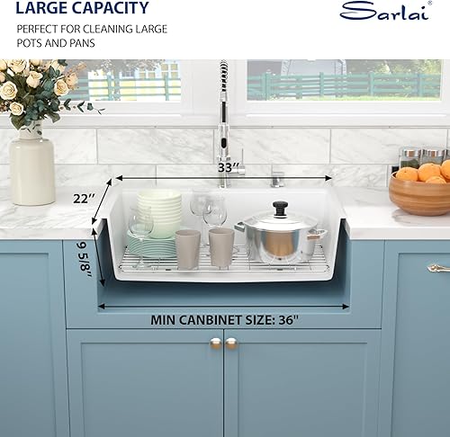Miniatura 23 de Sarlai Fregadero de cocina negro de 18 x 18 pulgadas, fregadero de estación de trabajo de preparación de barra de 18 x 18 pulgadas, fregadero