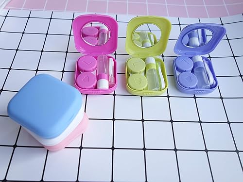Miniatura 3 de Paquete de 6 fundas para lentes de contacto con espejo de inserción, ligero, compacto, portátil, juego de caja de lentes de contacto de viaje