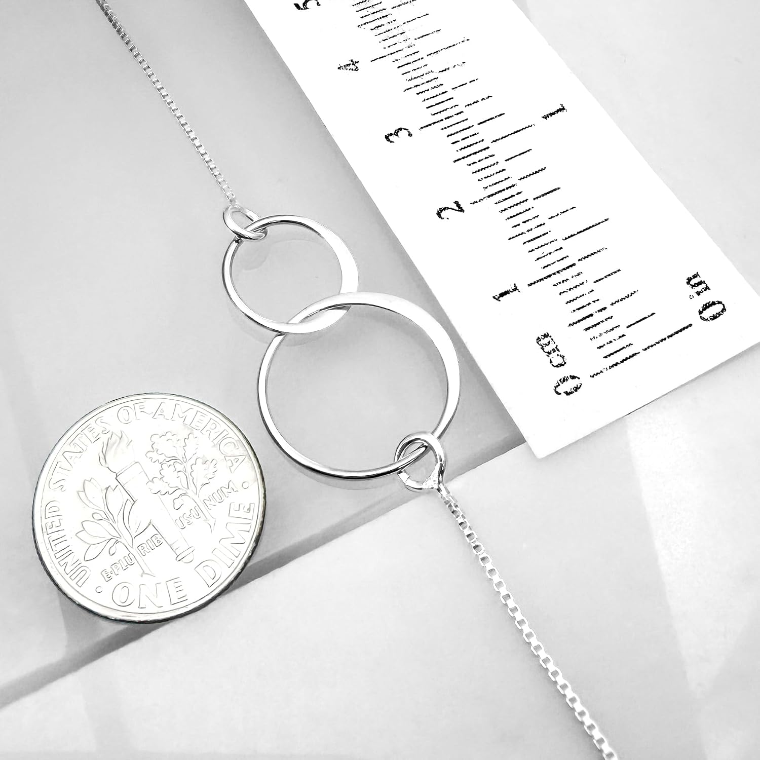 Sisters for Eternity Necklace, Sterling Silver Two Interlocking Circles Sisters Forever Necklace, Sister Birthday Gift Jewelry, Sister Circle Jewelry