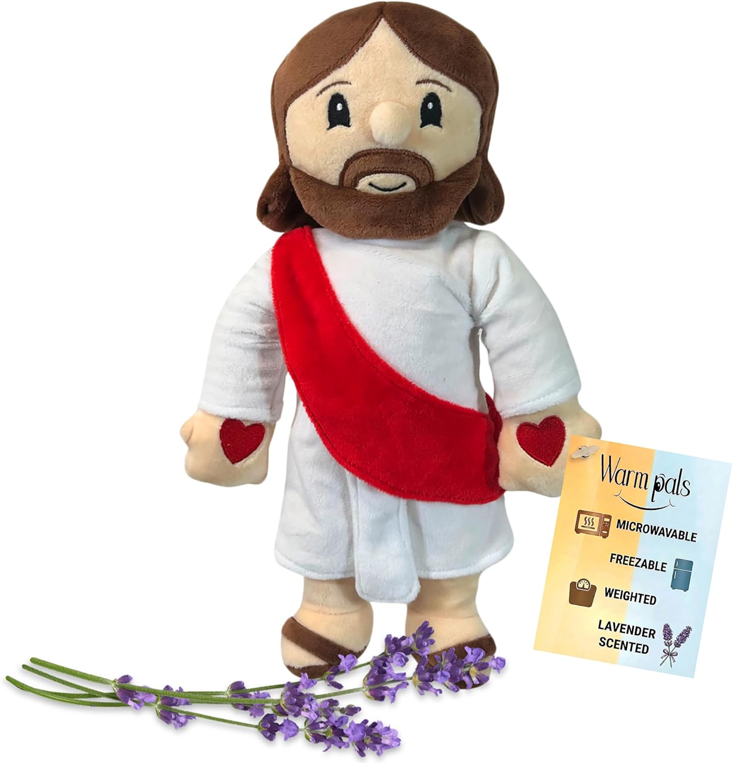 Jesus - Microwavable & Weighted Plush Stuffed Animal - Heated Plushie for Warmth - Cute, Soft, Cozy Toy for Adults & Children (Boys, Girls, & Toddlers) by Warm Pals