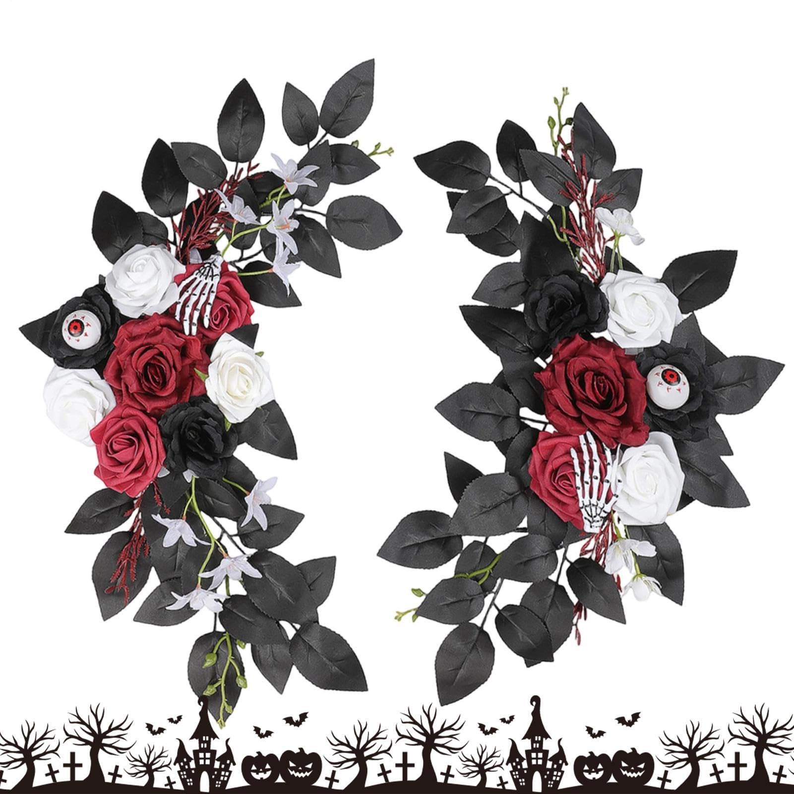 Flores de Halloween con esqueleto para decoración de carteles de bienvenida en bares y hoteles