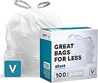 Vista 7 de Plasticplace Bolsas de basura de ajuste personalizado, compatibles con simplehuman Code V (200 unidades) con cordón azul tintado 4.2-4.8 galones
