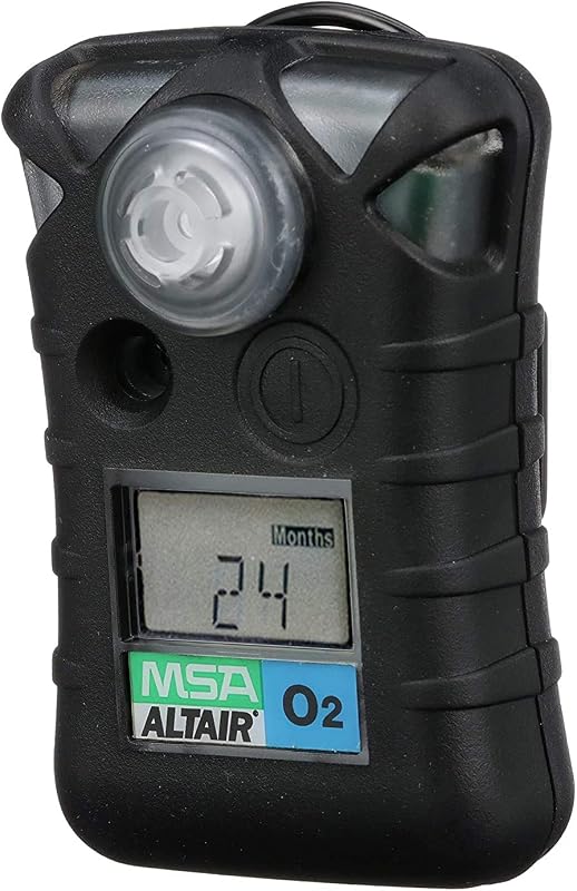 MSA 10092523 ALTAIR Detector de gas único - (O2) oxígeno (bajo: 19,52 %, alto 23,0 %), color: negro, monitor de gas portátil, duradero, portátil, aprobado por estándar UL