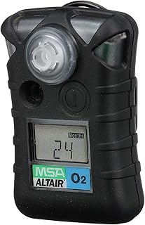 MSA 10092523 ALTAIR Single-Gas Detector - (O2) Oxygen (Low: 19.52%, High 23.0%), Color: Black, Portable Gas Monitor, Durable, Handheld, UL Standard-Approved