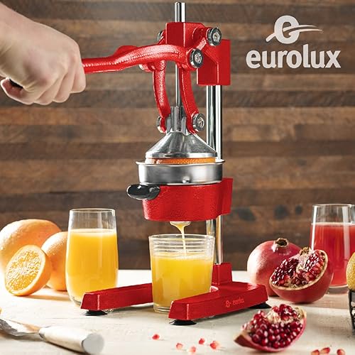 Miniatura 2 de Eurolux Exprimidor de cítricos de hierro fundido Prensa manual extra grande de grado comercial Exprimidor de mesa resistente para jugo de naranja