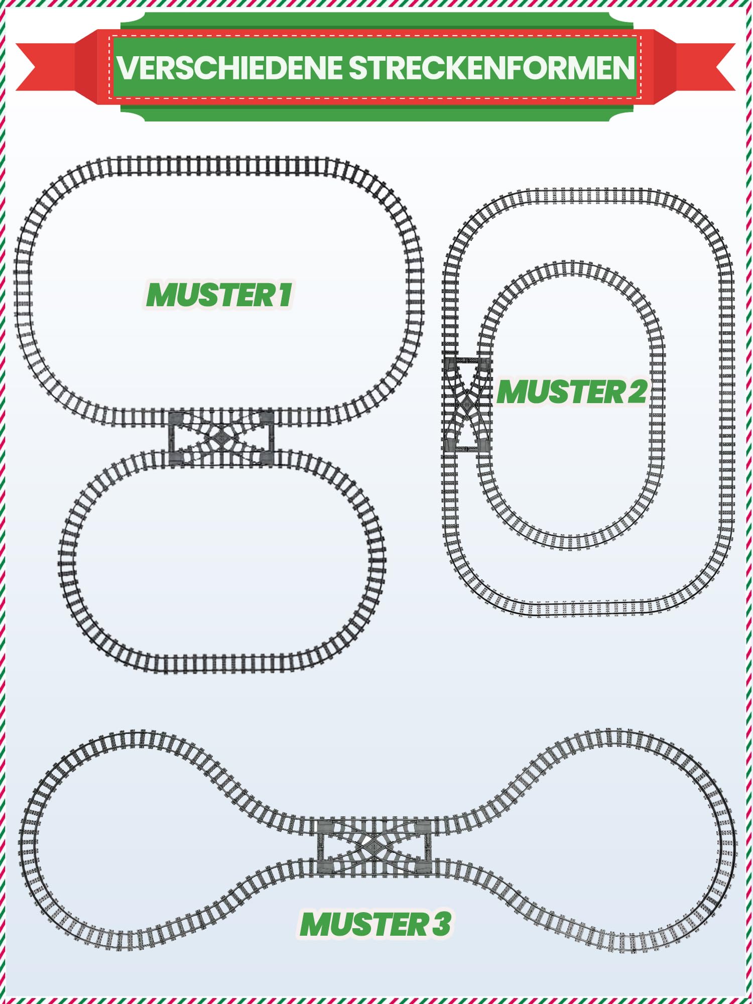 City Train Set de Train Urbain pour Train, Ville - Kit d'extension de Rails compatibles avec Le Leader du marché - Railway Rails pour Filles et garçons (54 PCS)