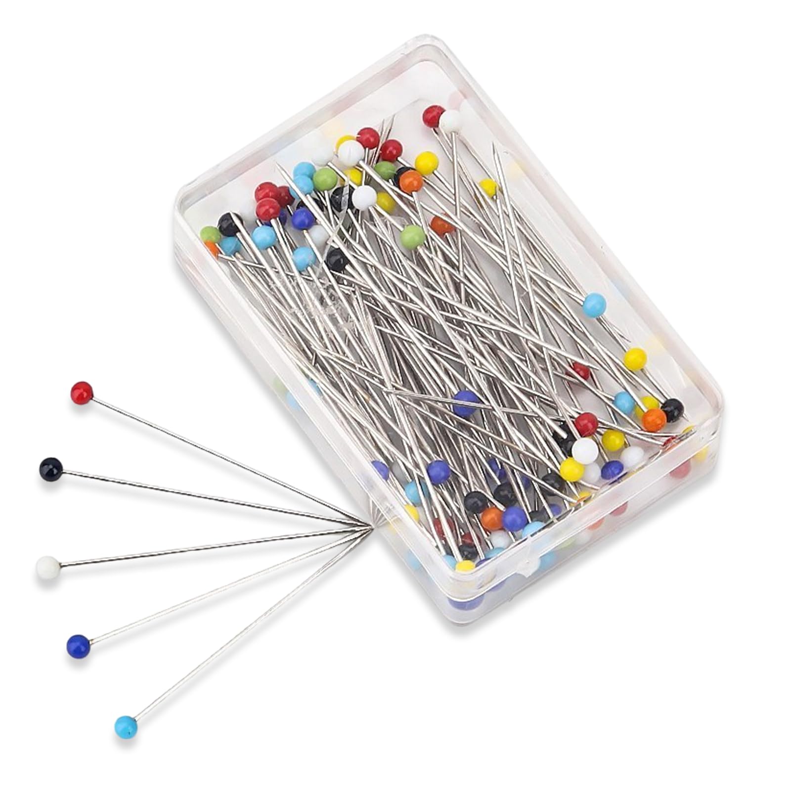 Labyrinxel Sewing Pins Set of 100 Extra Long 48 Mm Dressmaking Pins, Quilting Pins for Pinning Fabrics and Repairing Garments, Durable Alloy Straight Pins for Home Sewing Rooms