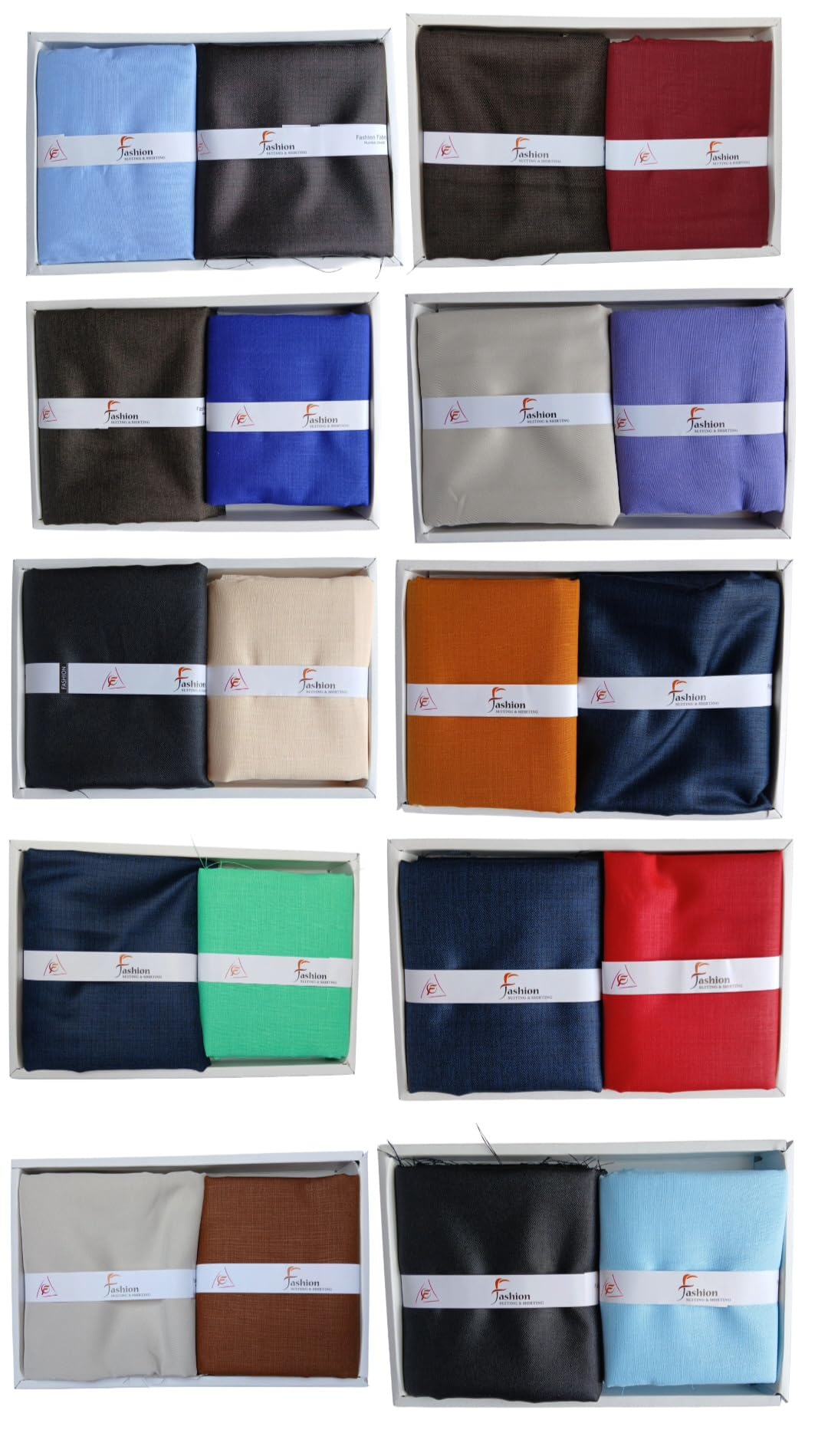 its' fashion impact Men's Poly Cotton Unstitched Shirt and Trouser Combo, Pre-Matched, Multicolour, Free Size, Gift Pack of 10-picture-37