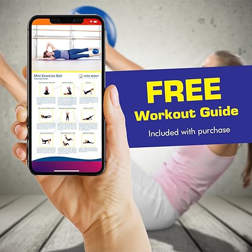 Miniatura 5 de ProBody Pilates Pelota pequeña de ejercicio con bomba, bola de barra de 9 pulgadas, mini pelota de yoga suave, pelota de entrenamiento para