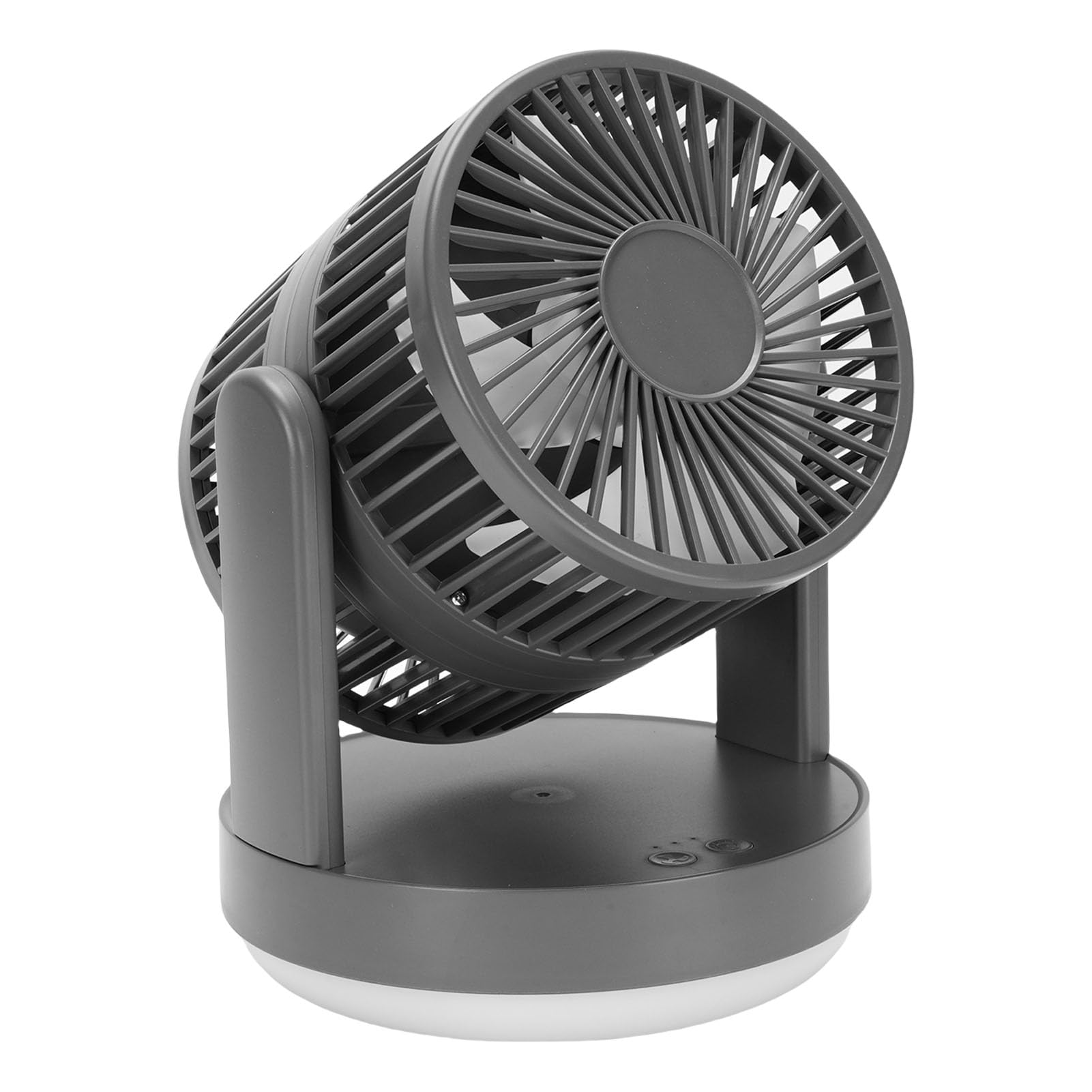 Rechargeable Desk Fan 3 Speeds Table Fan with Night Light for Bedroom, Polymer Li Battery 3.28x3.28x7.28in (Dark Gray)