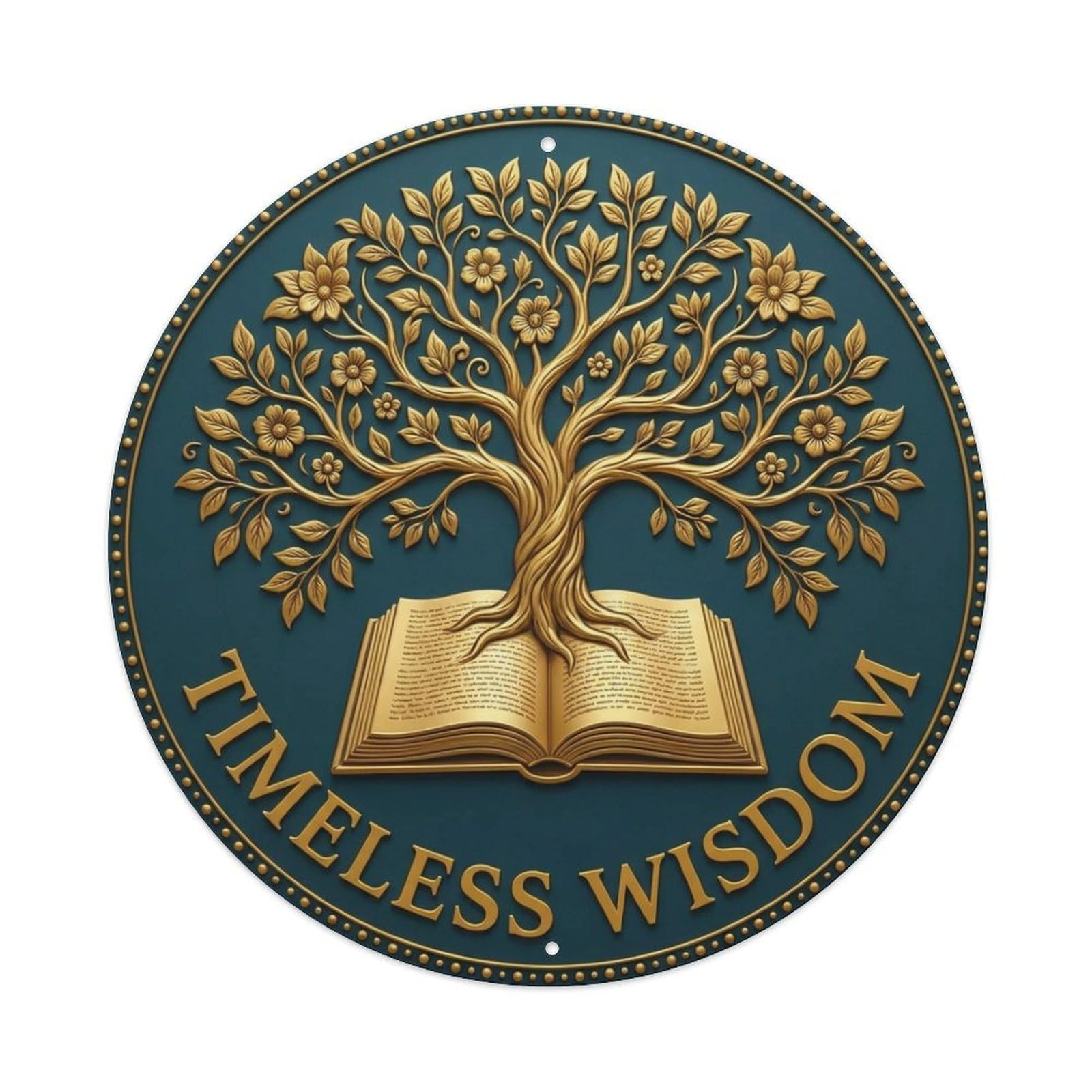 Vintage Timeless Wisdom Flower Zen Yoga Metal Tin Sign