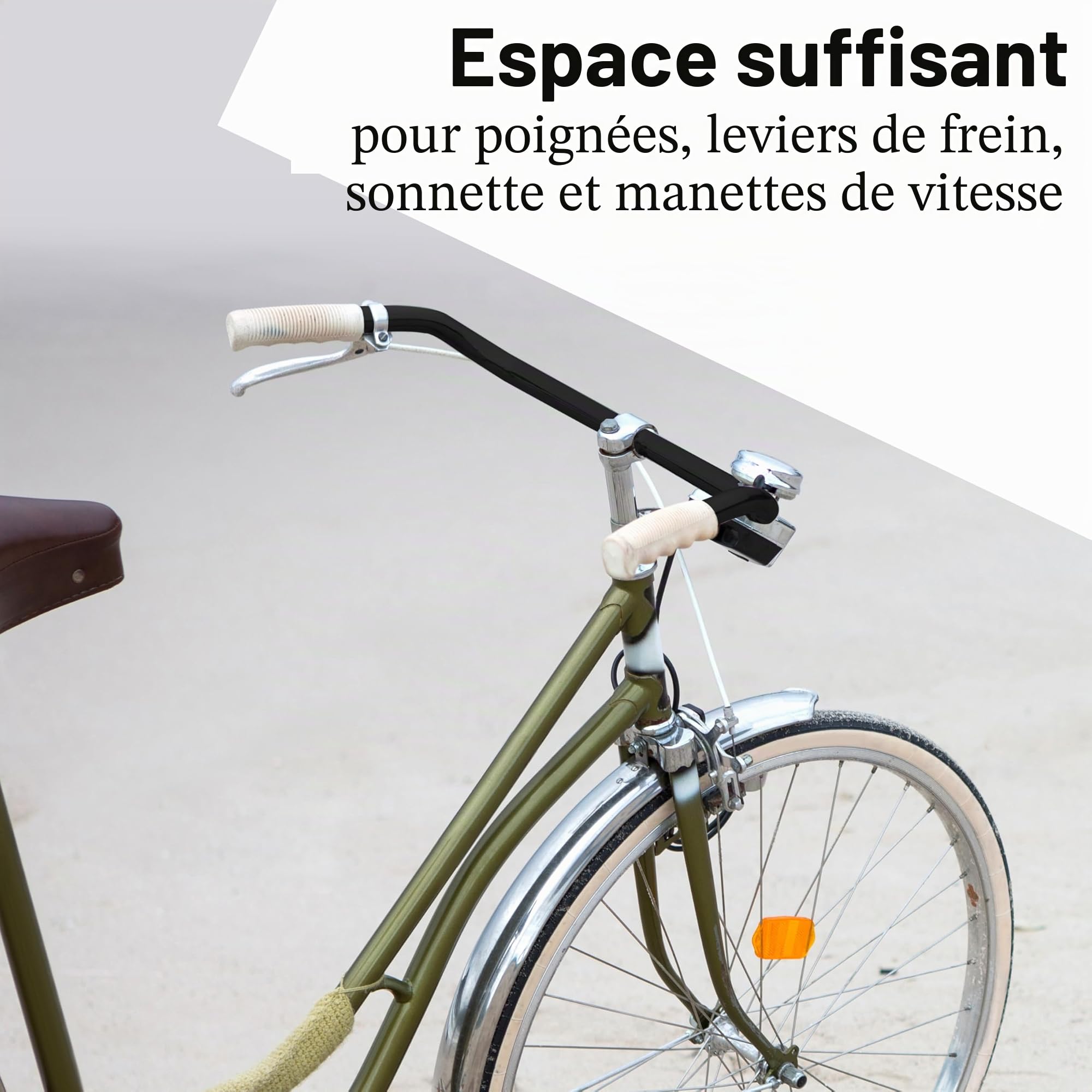 LOEVELOSI Guidon de vélo classique hollandais - Design vintage en aluminium - Noir - Pour vélo de course rétro