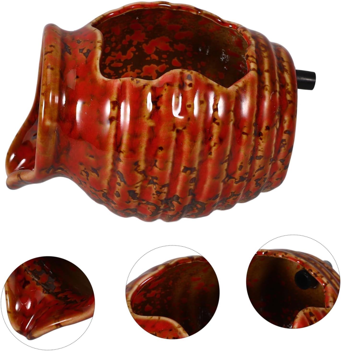 LIOOBO Ceramic Jar Fountain Decor for Patio Aquarium Accessory Landscape Water Pot