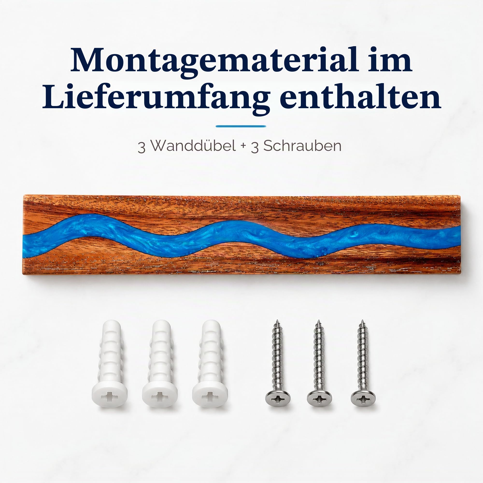 Farmhouse Magnetischer Messerhalter, Wandmontage, Messerhalter in Dunkelbraun und Tiefblau, Messerhalter für Küchenutensilien, Organizer, Werkzeughalter, Mehrzweck-Magnet-Messerregal
