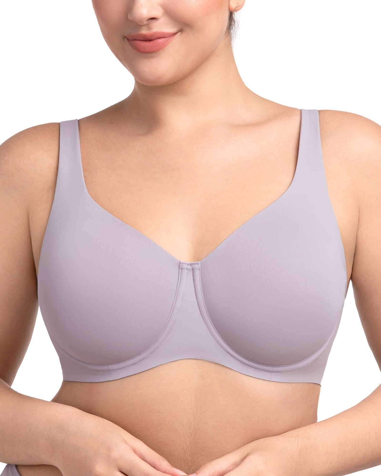 Minimizer Bras for Women Plus Size Full Coverage Unlined T Shirt Bra Seamless Underwire Cool Comfort Daily Bras