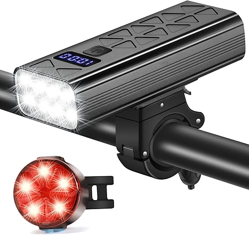 Luces de bicicleta para conducción nocturna luz de bicicleta recargable delantera y trasera 7000 lúmenes faros de bicicleta brillantes accesorios de