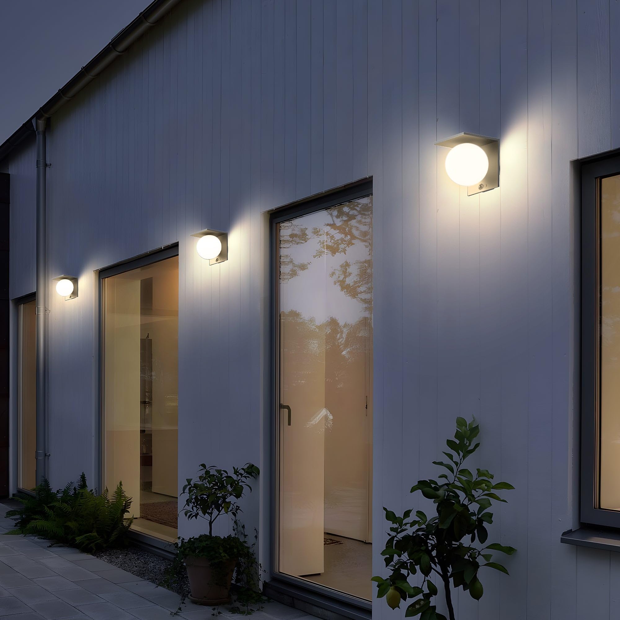Lumisky BOLLY WALL H14cm lampa ścienna solarna z czujnikiem ruchu LED zimna biel