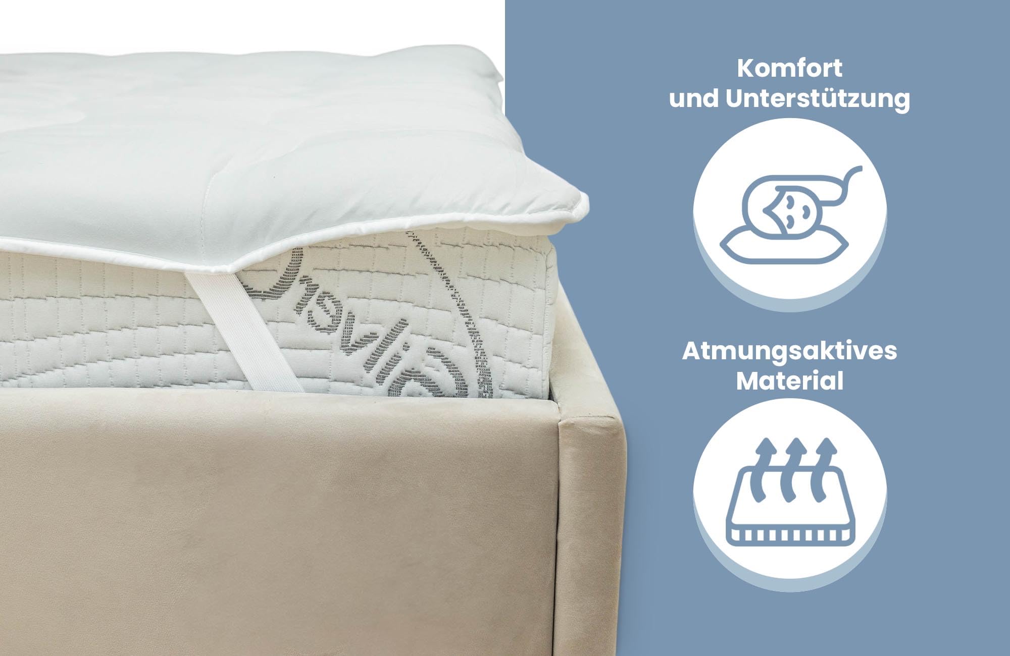 Matratzenschoner 200x220cm - Gesteppte Matratzenauflage mit 4 Eckgummis – Atmungsaktiv & Waschbar Unterbett Matratzen Topper Schutz für Bett und Boxspringbett 200x220 cm