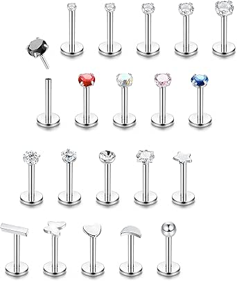 Piercing Tragus / Hélix Anodisé Boule Effet Brillant Argenté