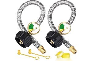 15 Inch RV Propane Pigtail Hose, Stainless Steel Replacement Hose