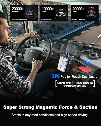 Miniatura 5 de Soporte para automóvil MagSafe nivel todoterreno a prueba de golpes Soporte magnético de teléfono con brazo de metal para tu automóvil, camión,