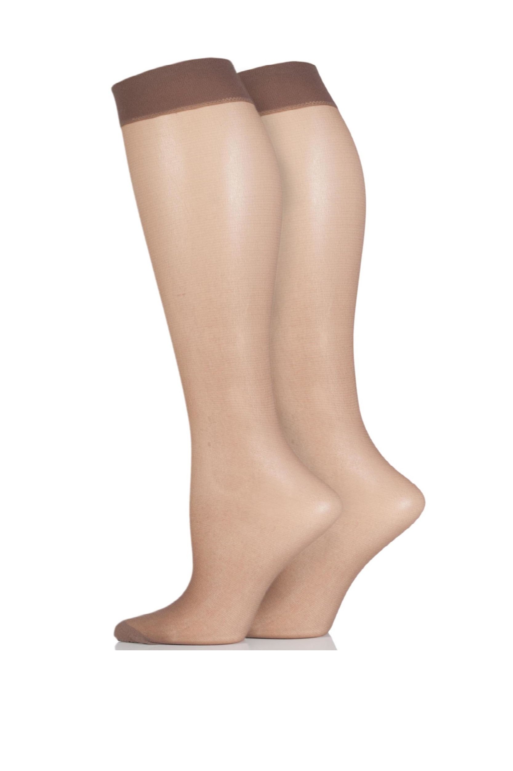 Mytoptrendz Women's Chocolate Sheer Mytoptrendz® Sheer Knee High 15 Denier Knee Highs Pop Socks (Chocolate Brown- 2 Pair Pack)