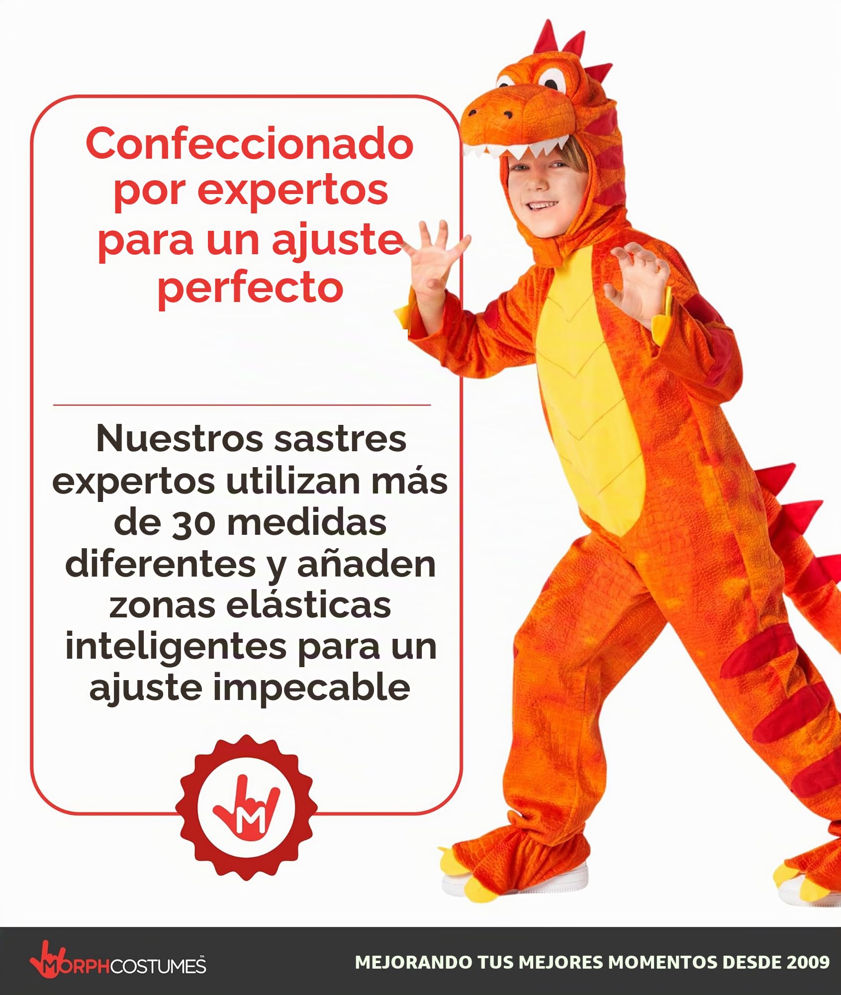 Morph Disfraz Dinosaurio Niño y Niña, Traje T-Rex Disfraz Halloween Dinosaurio, Disfraces Carnaval Niños - T2