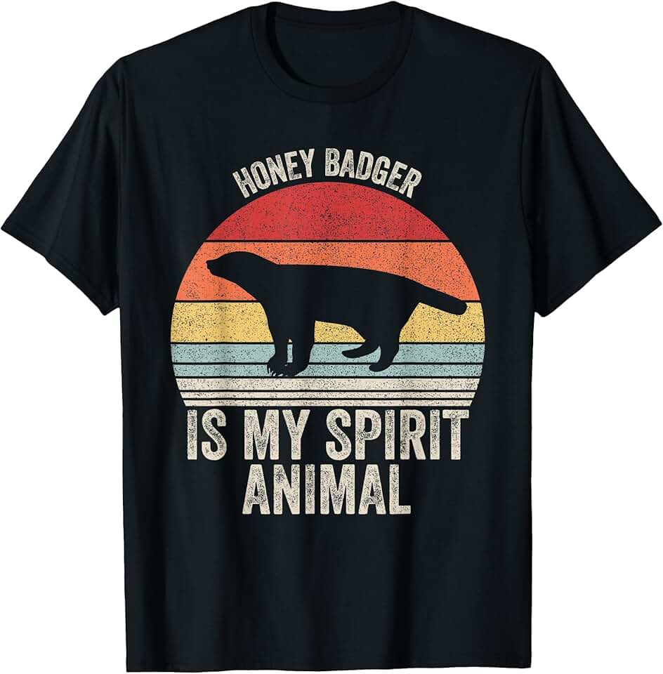 Catch Some Rays Vintage Retro Honey Badger is My Spirit Animal T-Shirt OEKO-TEX STANDARD 100