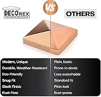 Vista 4 de Tapas de poste de cobre sólido resistentes de 5.5 x 5.5 pulgadas para postes de madera reales de 5.5 x 5.5 pulgadas, resistentes a la corrosión, 2