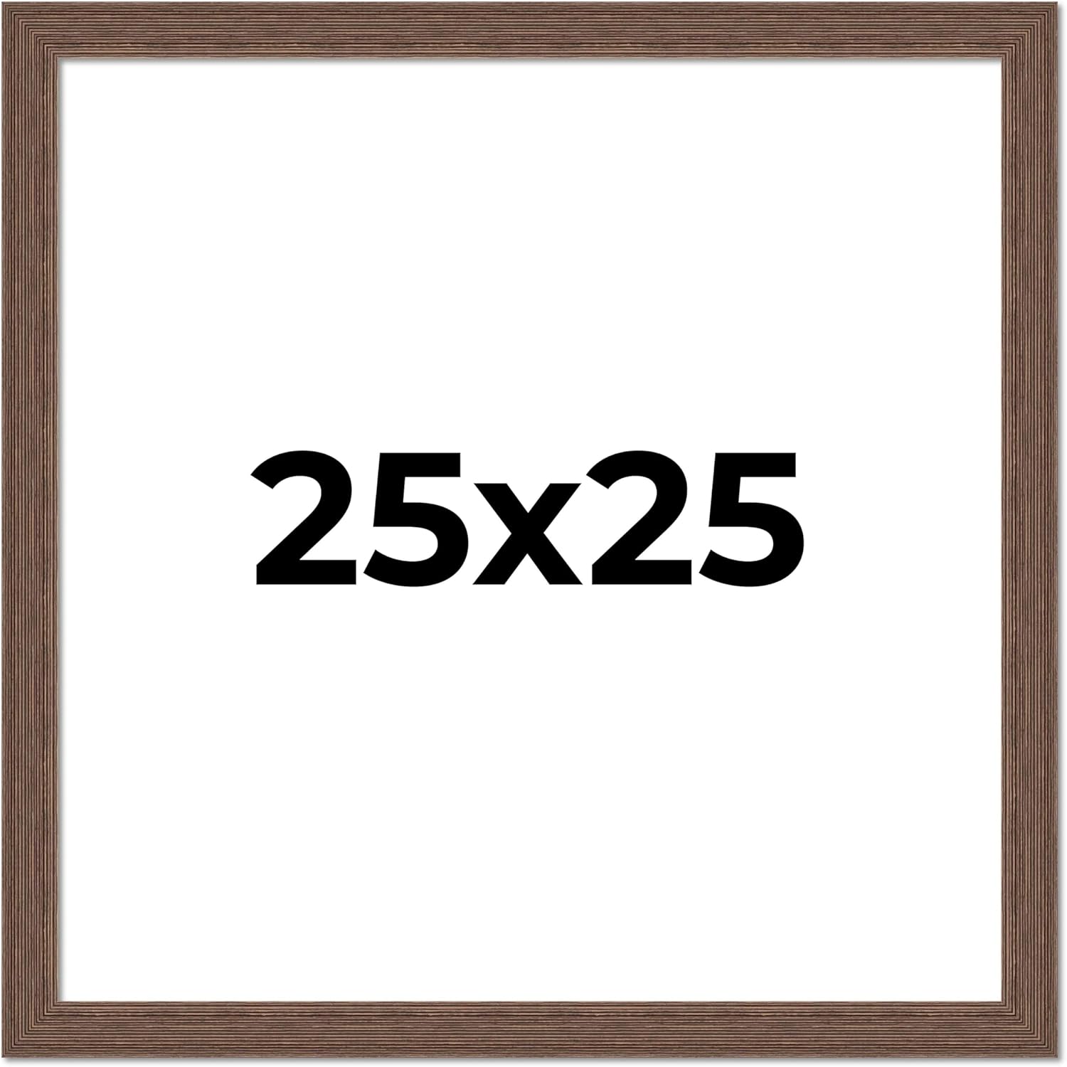 25x25 Frame Brown Farmhouse Solid Wood Picture Frame Width 1.5 Inches | Interior Frame Depth 0.5 Inches | Rustic Barnwood Brown Distressed Frame with UV Acrylic, Foam Board Backing & Hanging Hardware